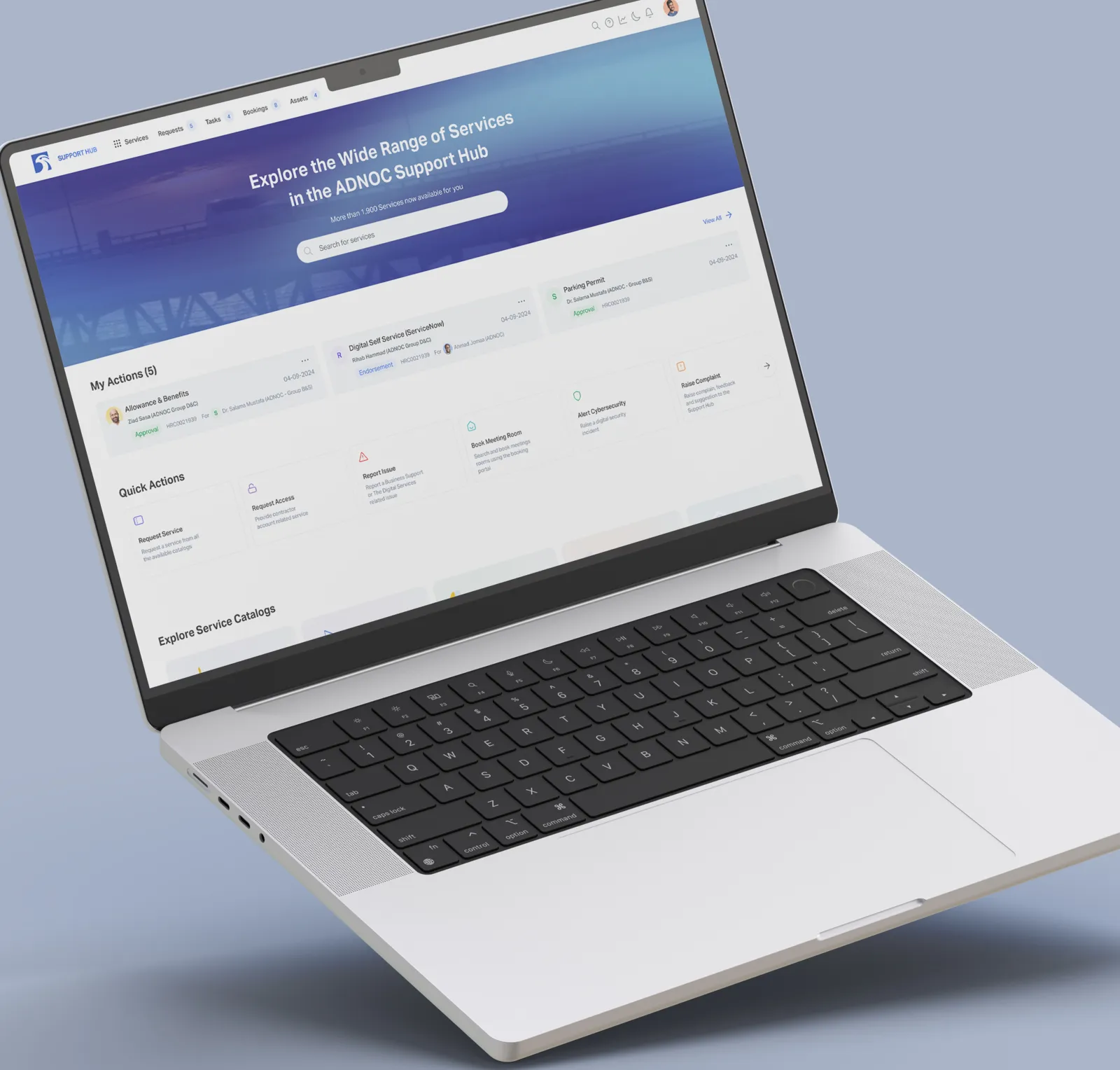 ADNOC Support Hub (ServiceNow) Redesign screen 1