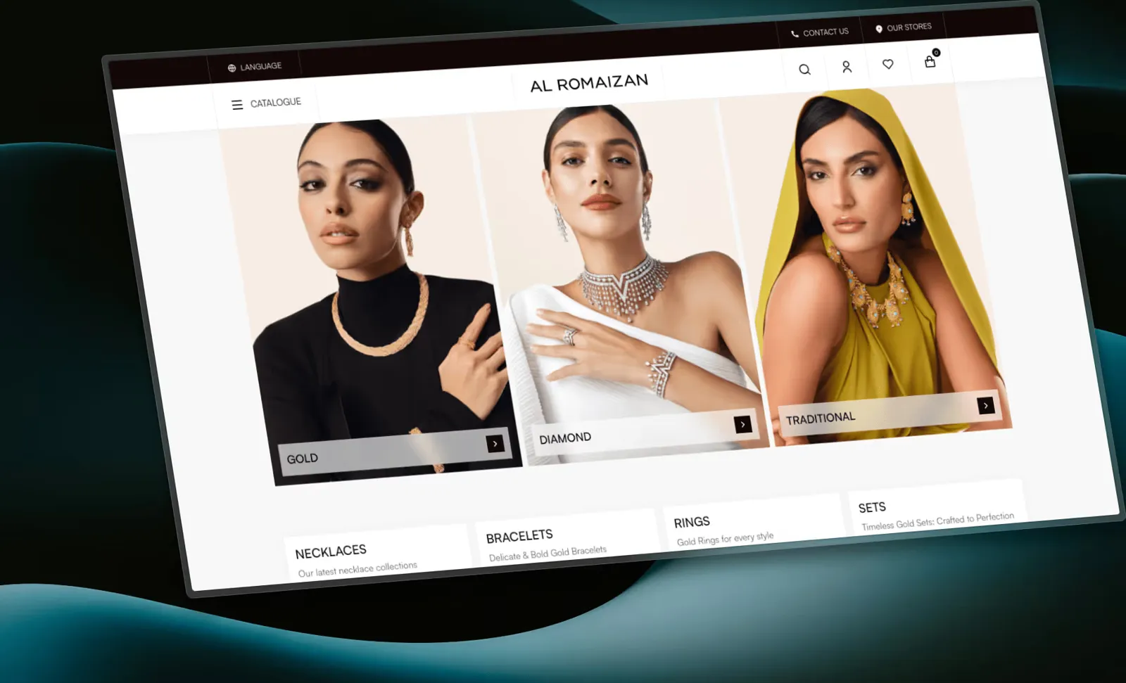 Al Romaizan: Jewellery & Gold E-commerce screen 1