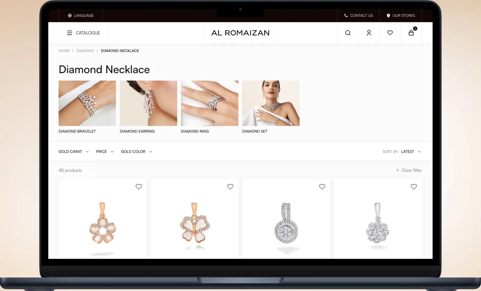 Al Romaizan: Jewellery & Gold E-commerce screen 3