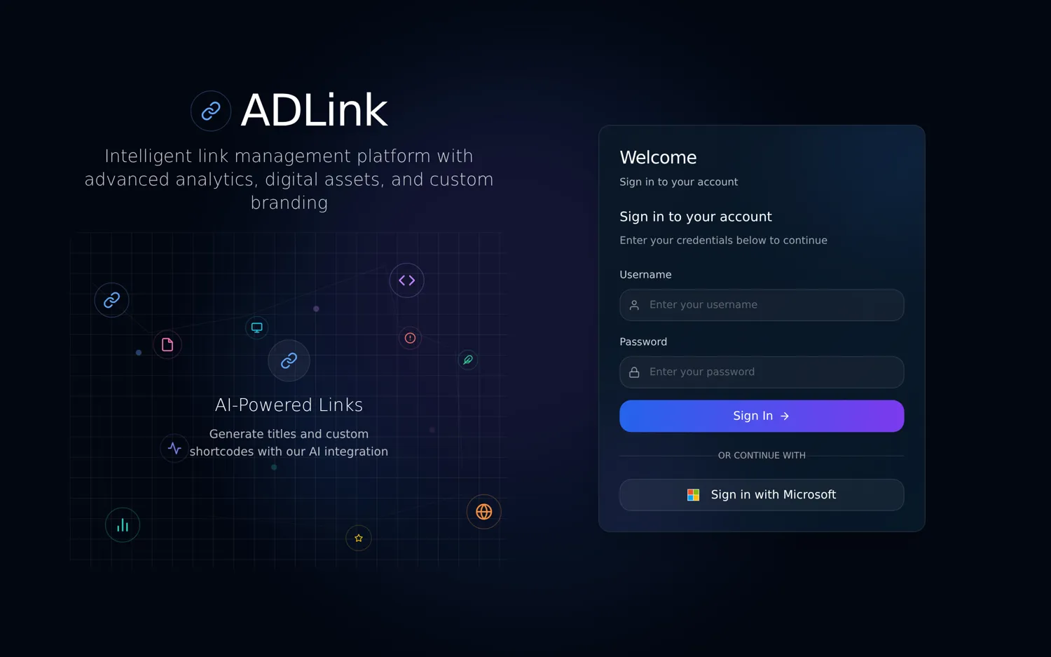 LinkNest URL Management Platform screen 1