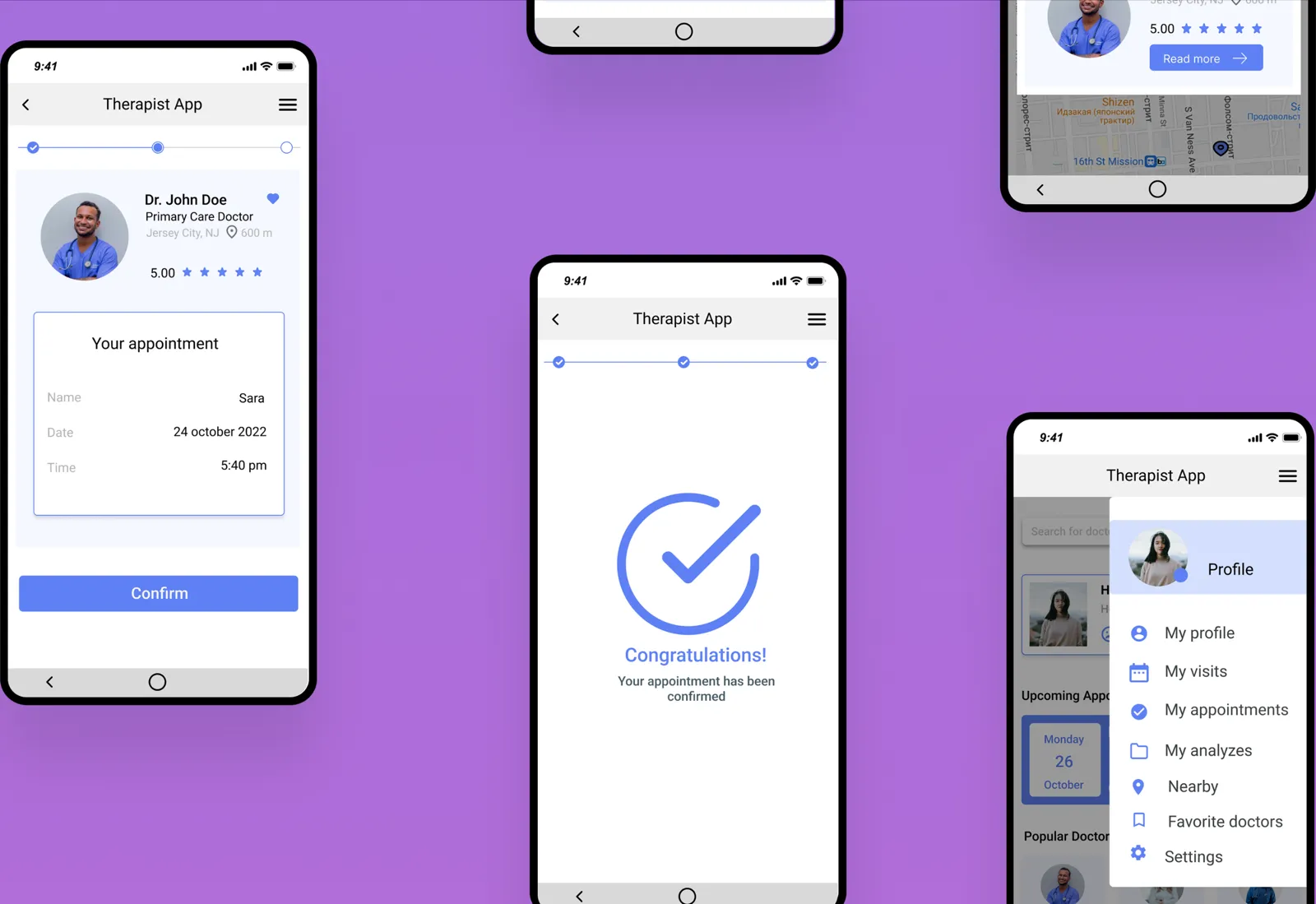 Therapist Appointment Booking App screen 2
